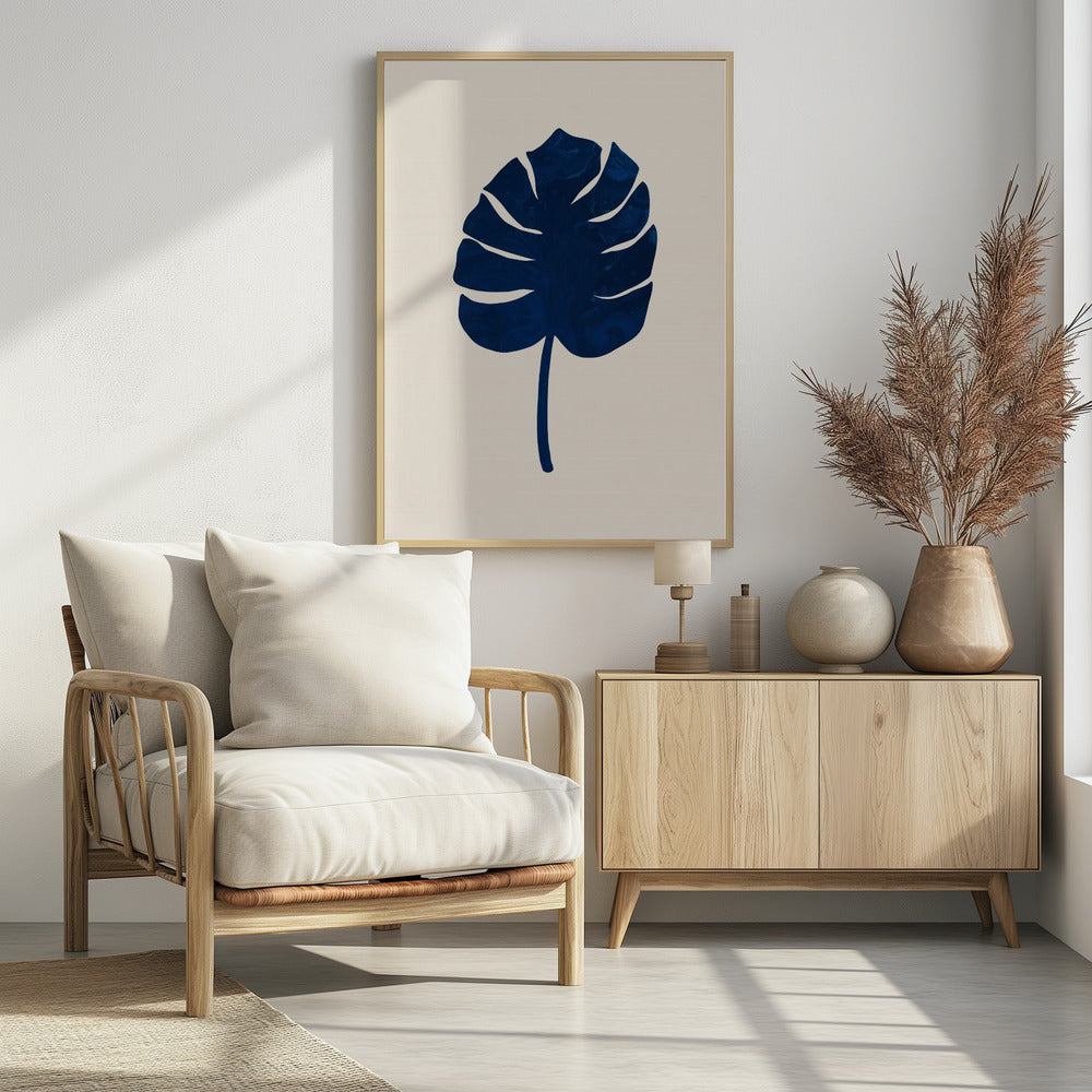 Monstera Marmor Blau | Poster