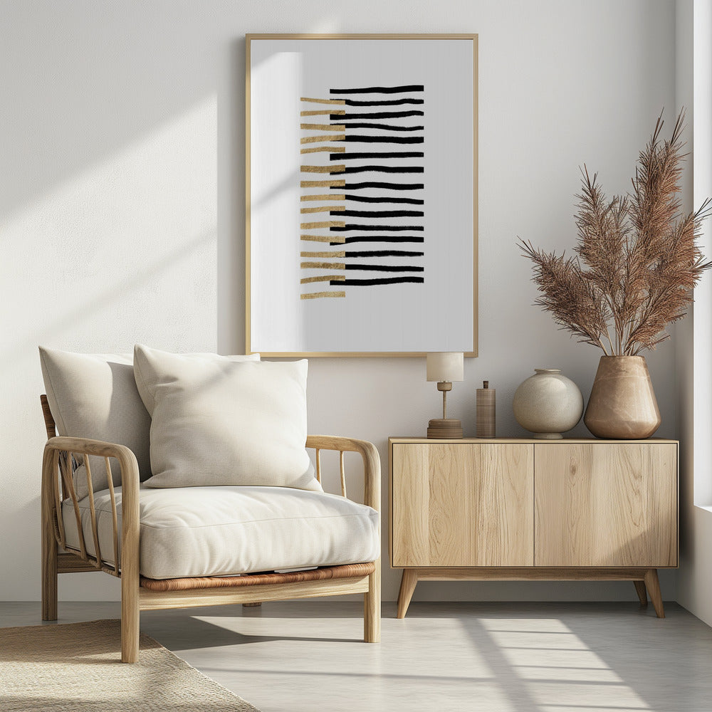 Gold auf schwarzen Linien | Poster