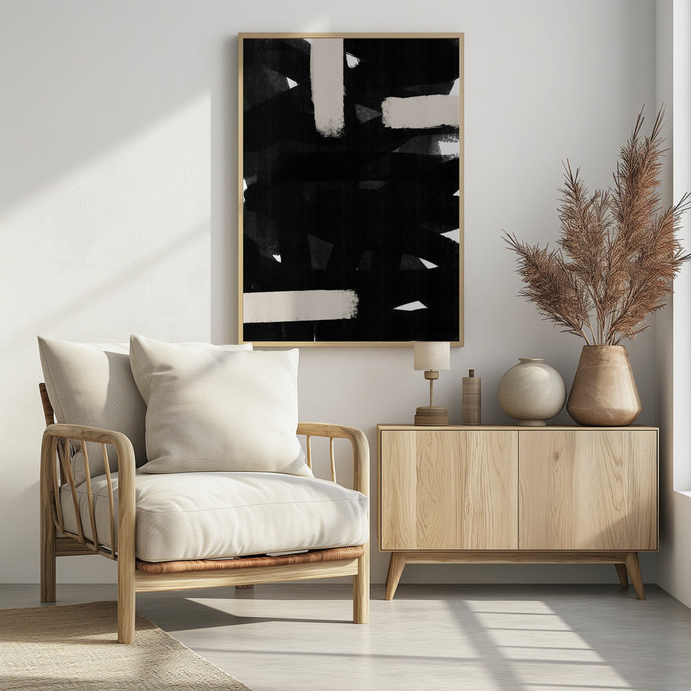 Monochrome Pinselstriche | Poster