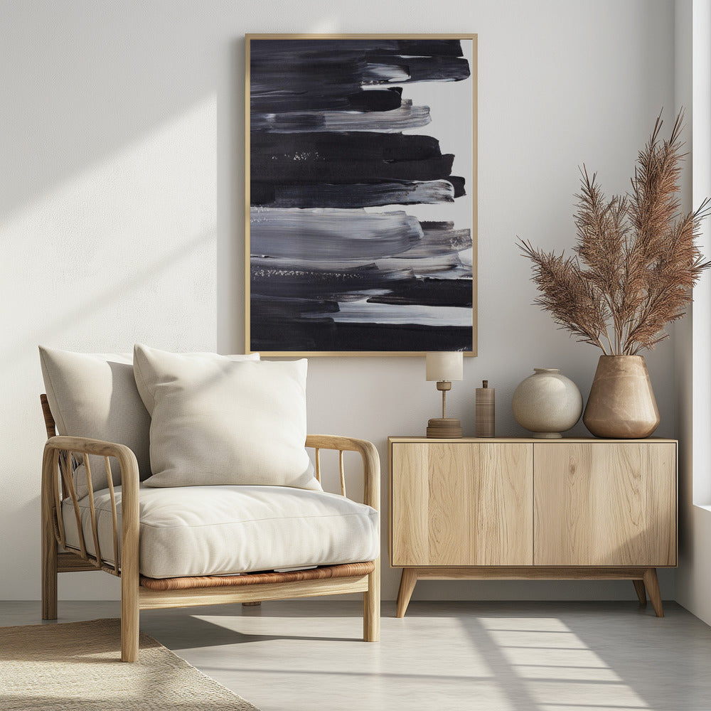 Monochrome Pinselstriche | Poster