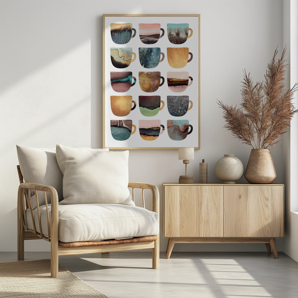 Erdige Kaffeetassen | Poster