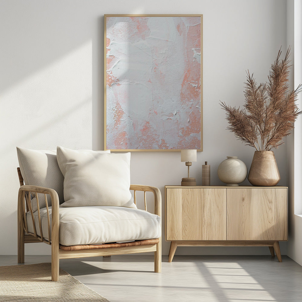 Minimalistisches Design mit Pfirsich- und Weißtönen | Poster