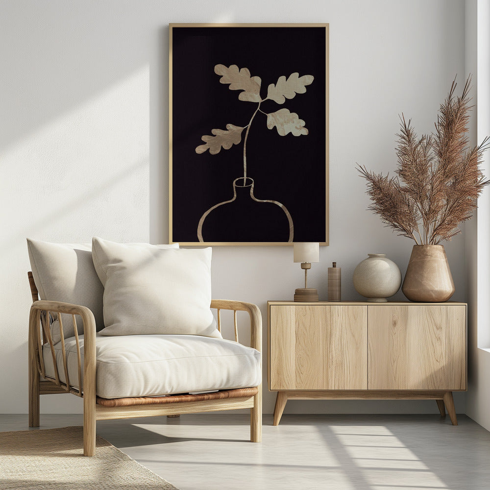 Blätter in Vase_Gold | Poster