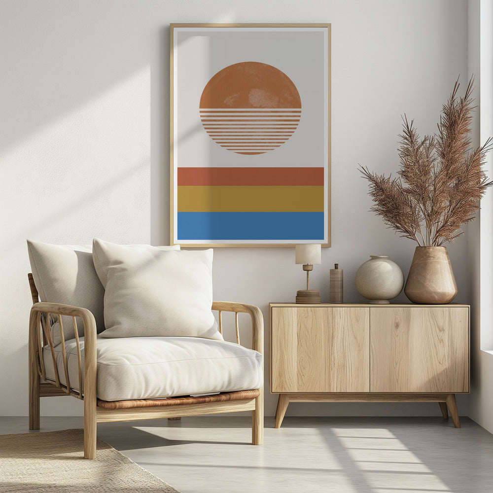 Striped Horizon Sun | Poster