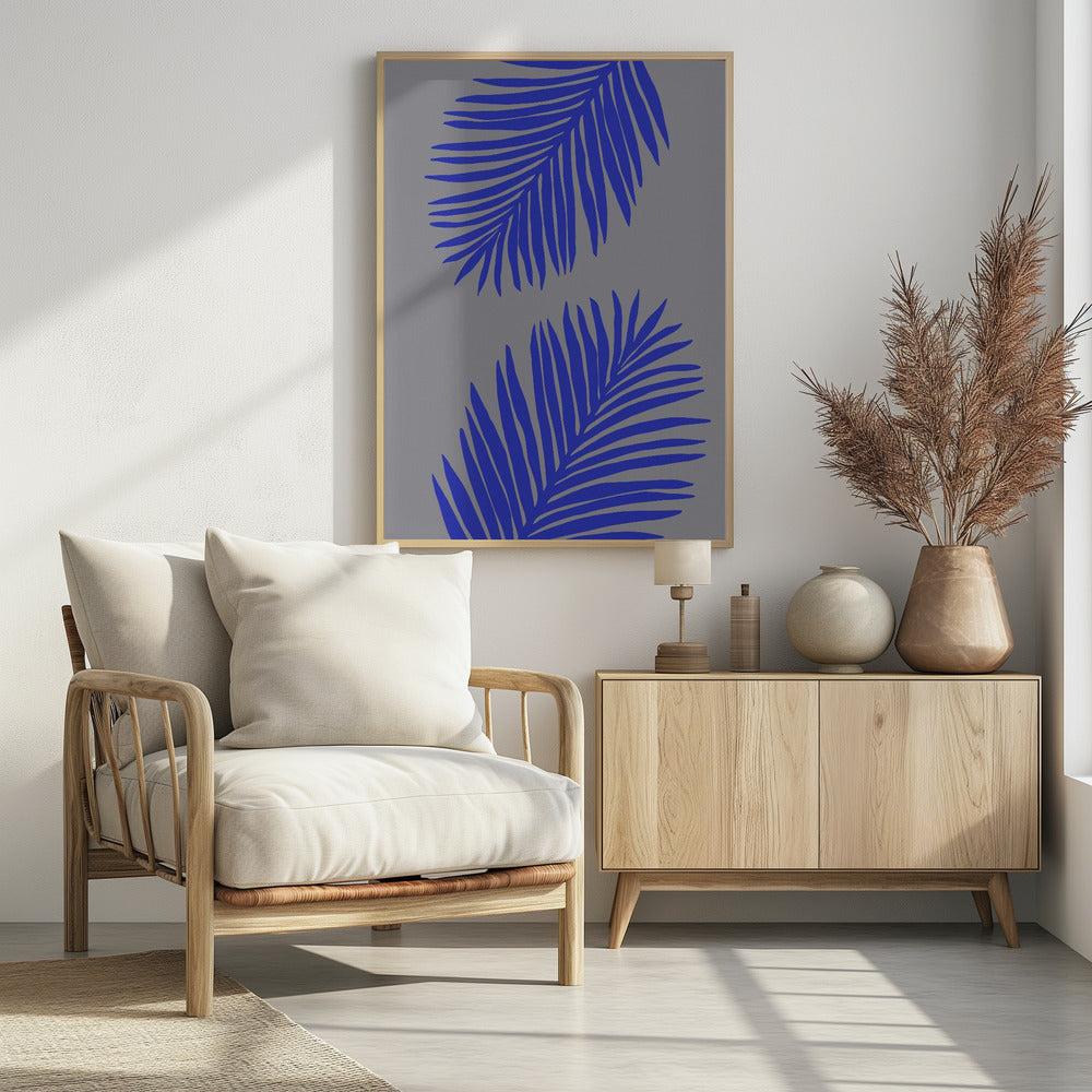 PALMBLATT 02 WEICHES GRAU | Poster