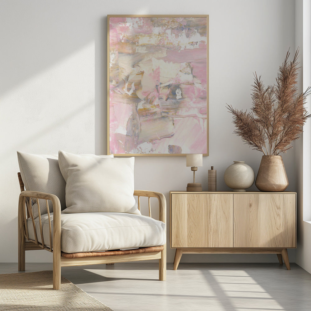 Weiche, gedämpfte rosa Pinselstriche | Poster