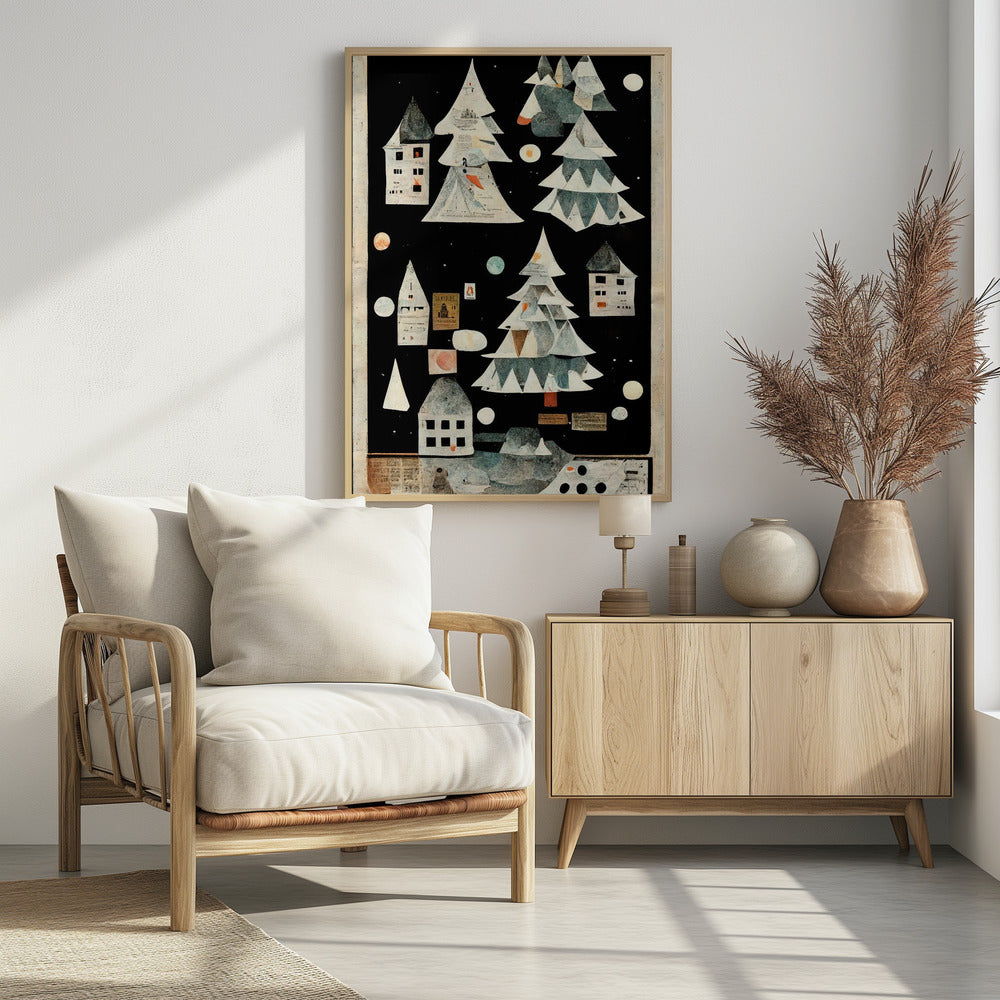 A Paper Village At Night | Poster