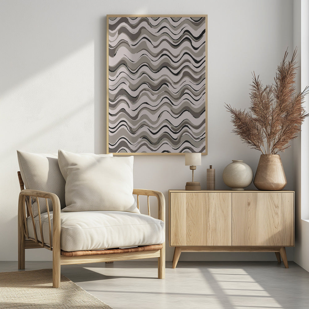 Monochrome Wellen | Poster
