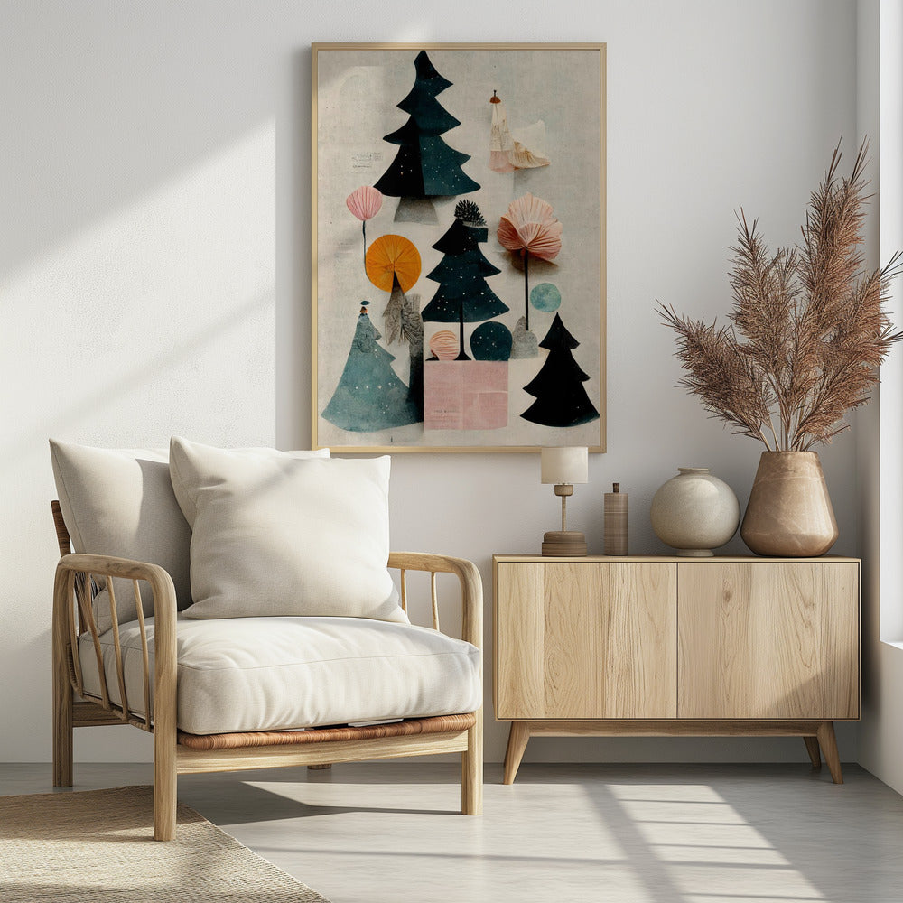 Niedliche Kiefernbaumkomposition | Poster