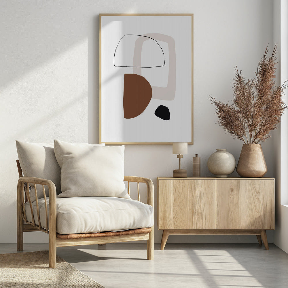 Minimalist Geometric Shapes in Earthy Tones | Poster