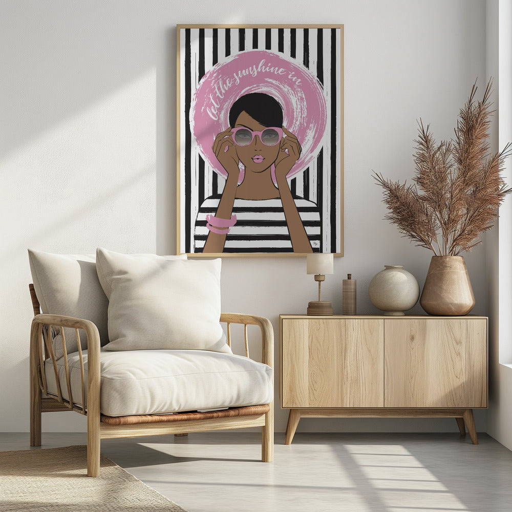 Frau mit rosa Sonnenbrille | Poster