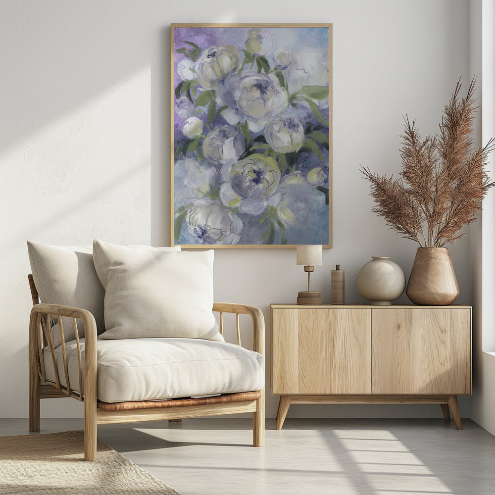 Sady painterly florals in violet | Poster