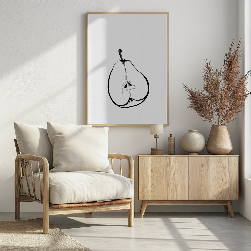 Line art half pear | Poster