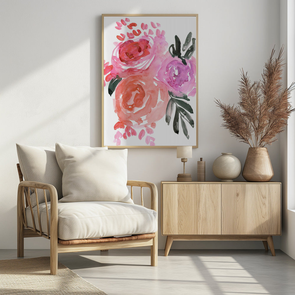 Maeko loose watercolor florals I | Poster