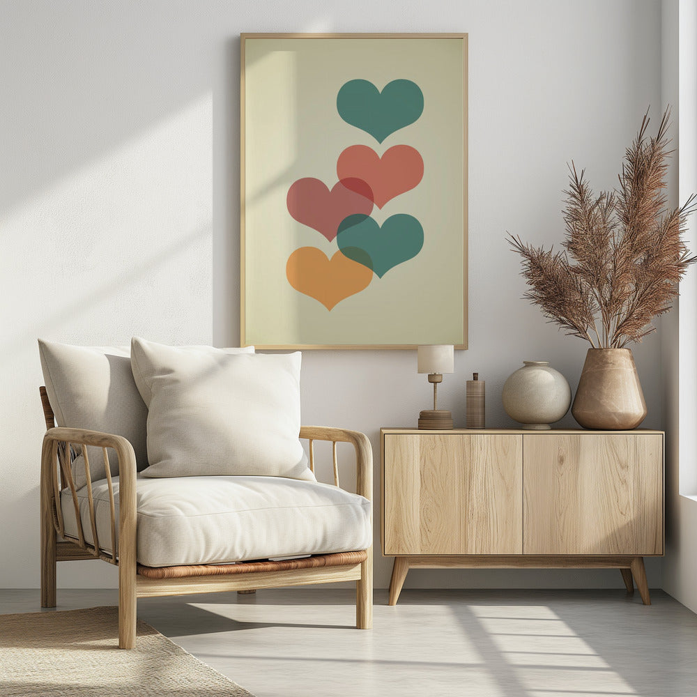 Herzen aus der Mitte des Jahrhunderts I | Poster