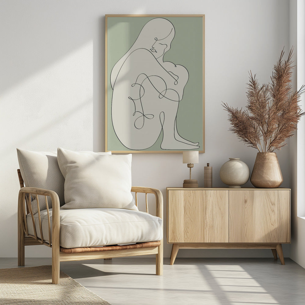 Sitzende Frau Grün | Poster