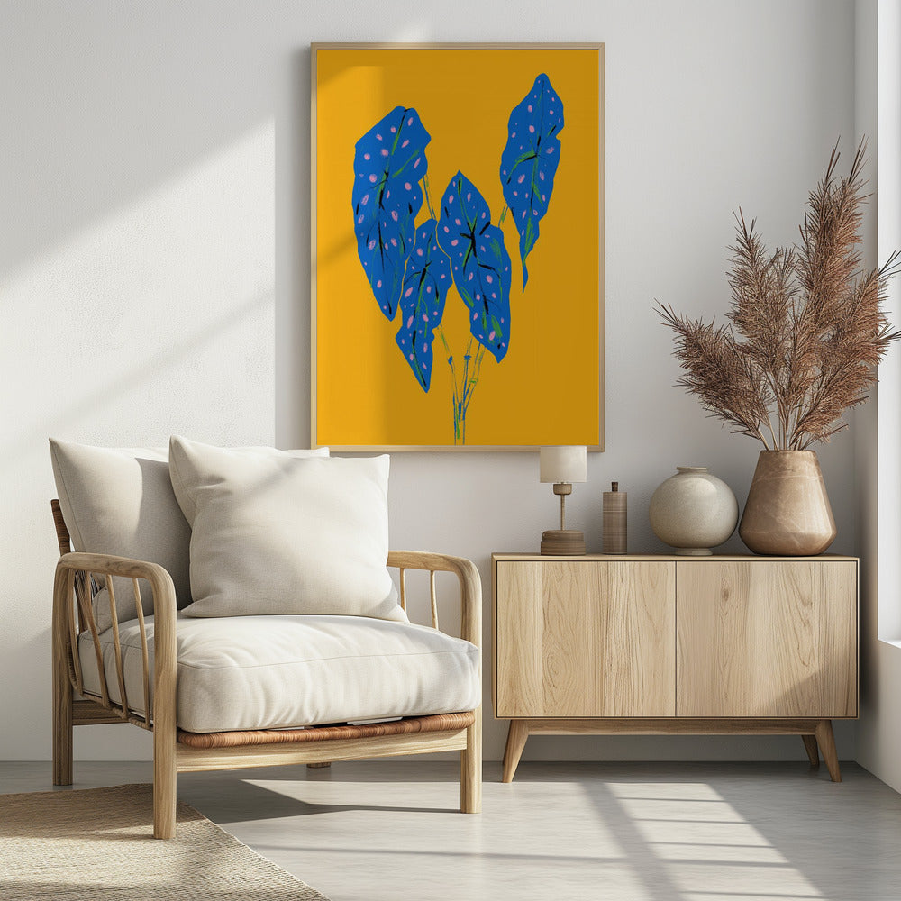 Begonia Maculata Blau und Gelb | Poster