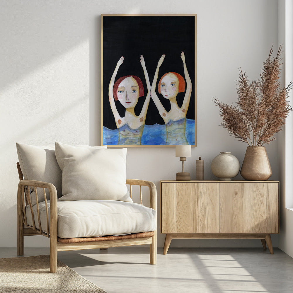 Schwimmende Mädchen | Poster