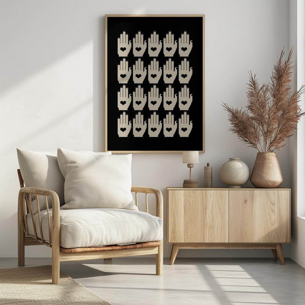 Retro Hände Schwarz | Poster