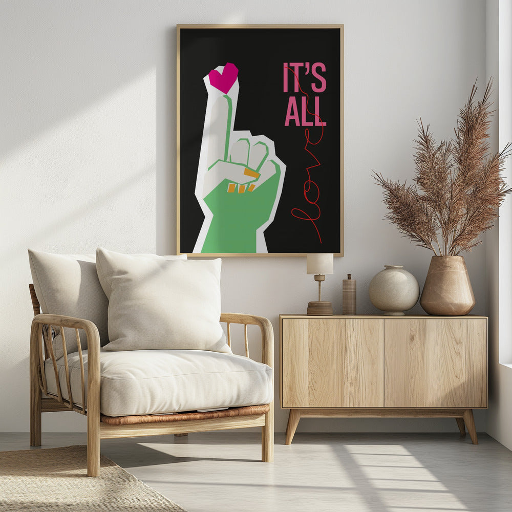 Es ist alles Liebe Hand Grau | Poster