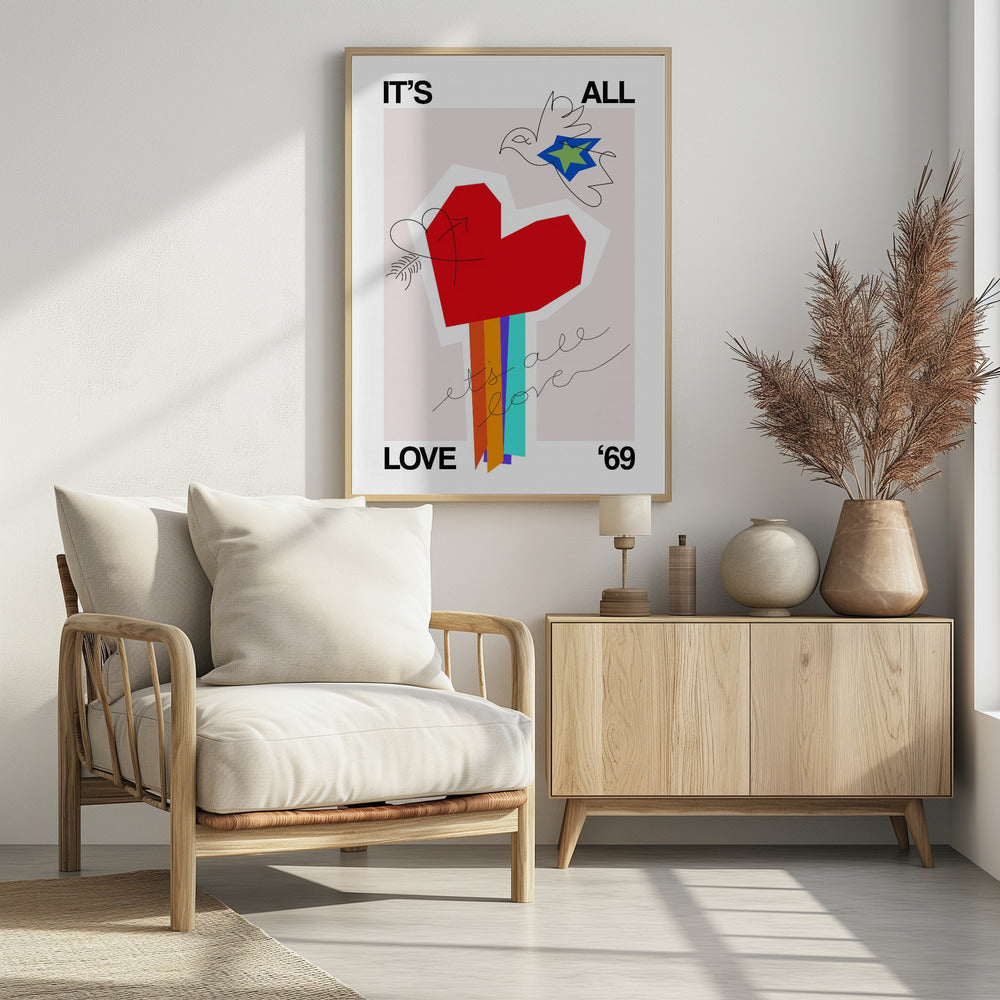 It's All Love '69 Herz Greige | Poster
