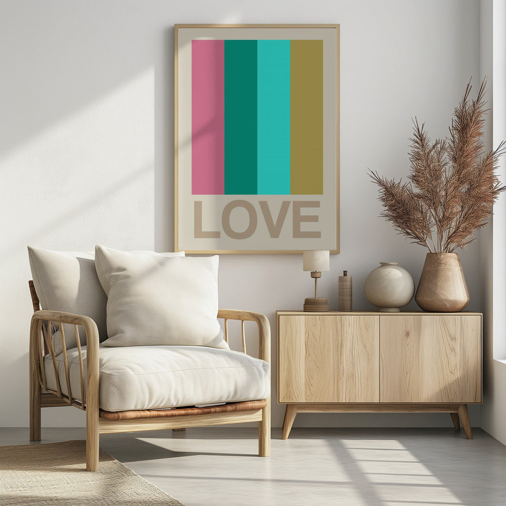 Retro Streifen LOVE CItrus | Poster