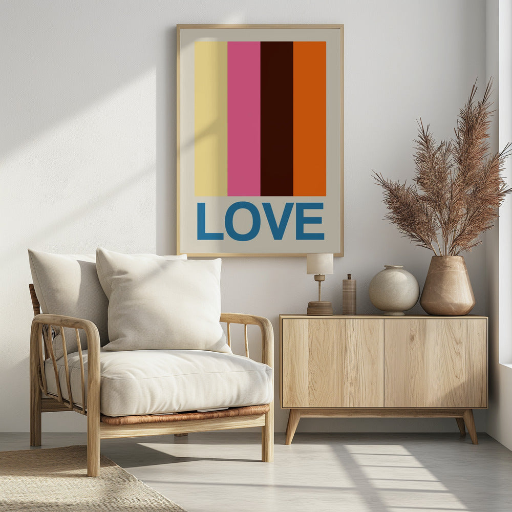 Retro Streifen LIEBE Sommerfrüchte | Poster