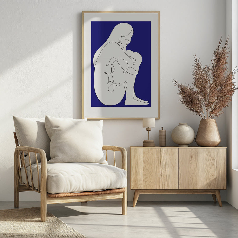 Sitzende Frau Blau | Poster