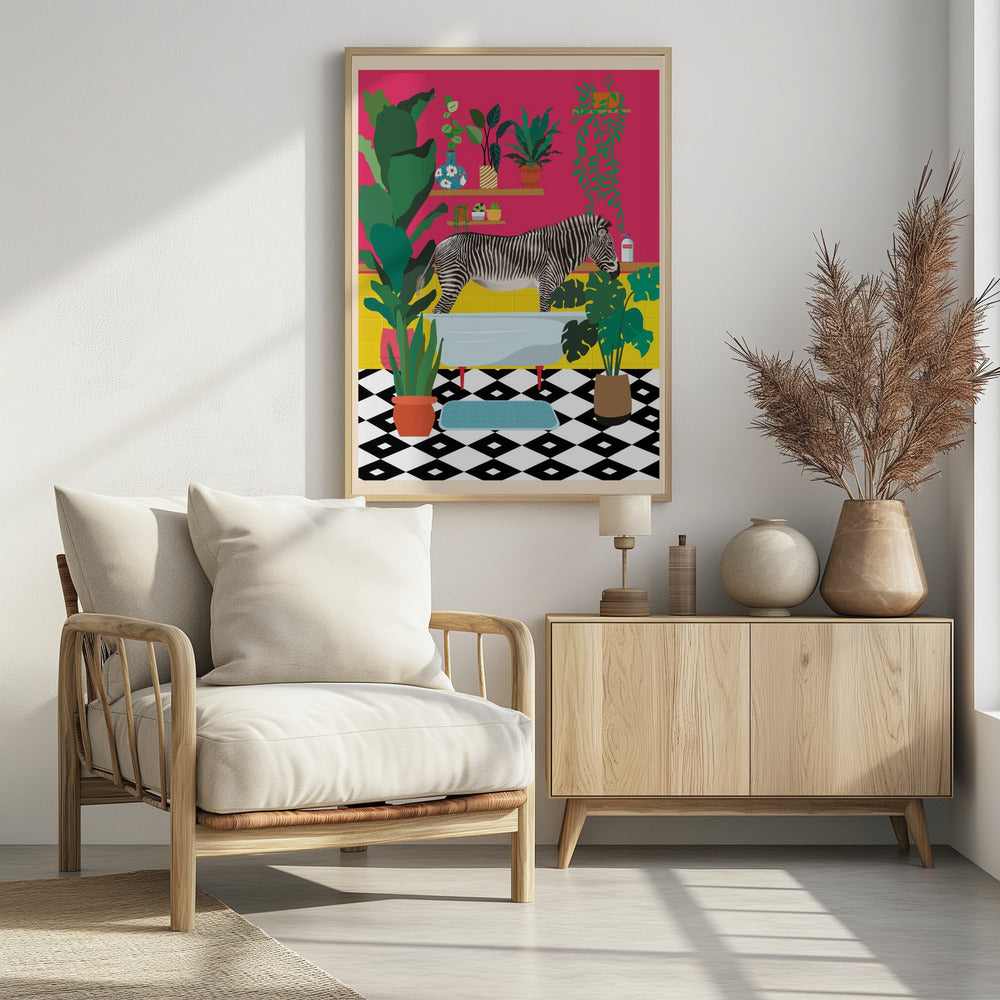 Zebra-Badezeit | Poster
