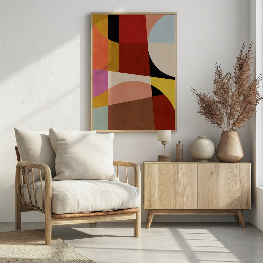 Warme Farben Bauhaus Geometrie2 | Poster