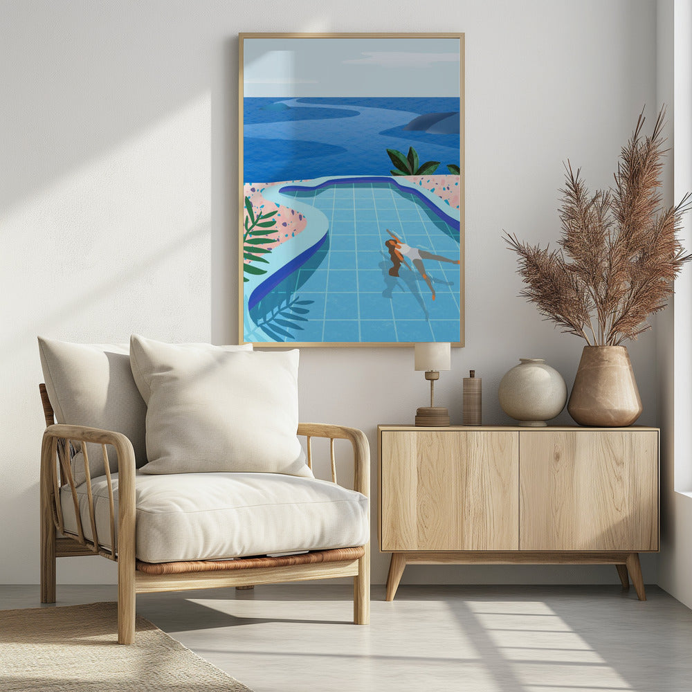 Mädchen im Pool | Poster