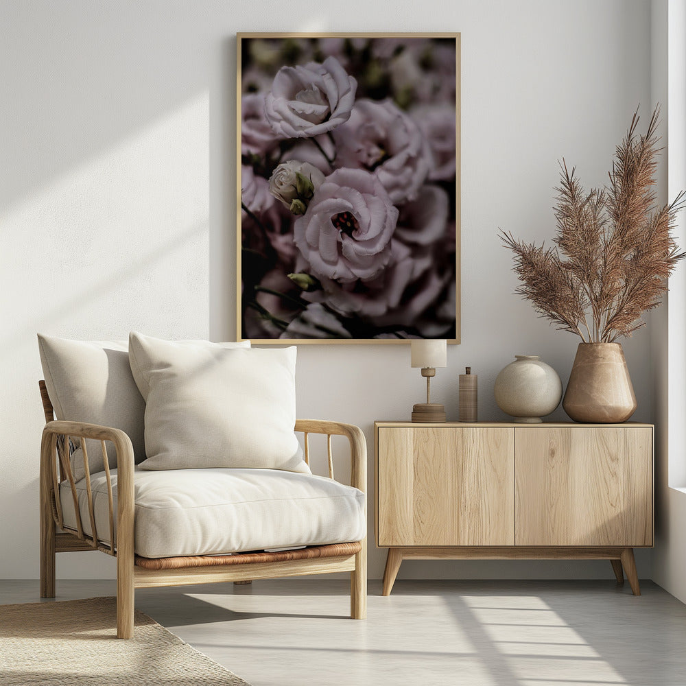 Zarte Schönheit der rosa Lisianthus-Blume | Poster