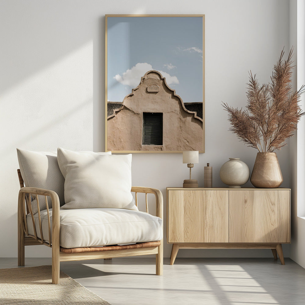 Vintage-Giebel mit Bogenfenster | Poster