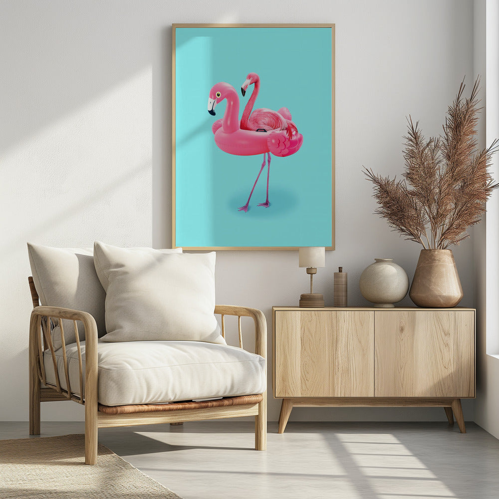 Flamingo im Resort | Poster