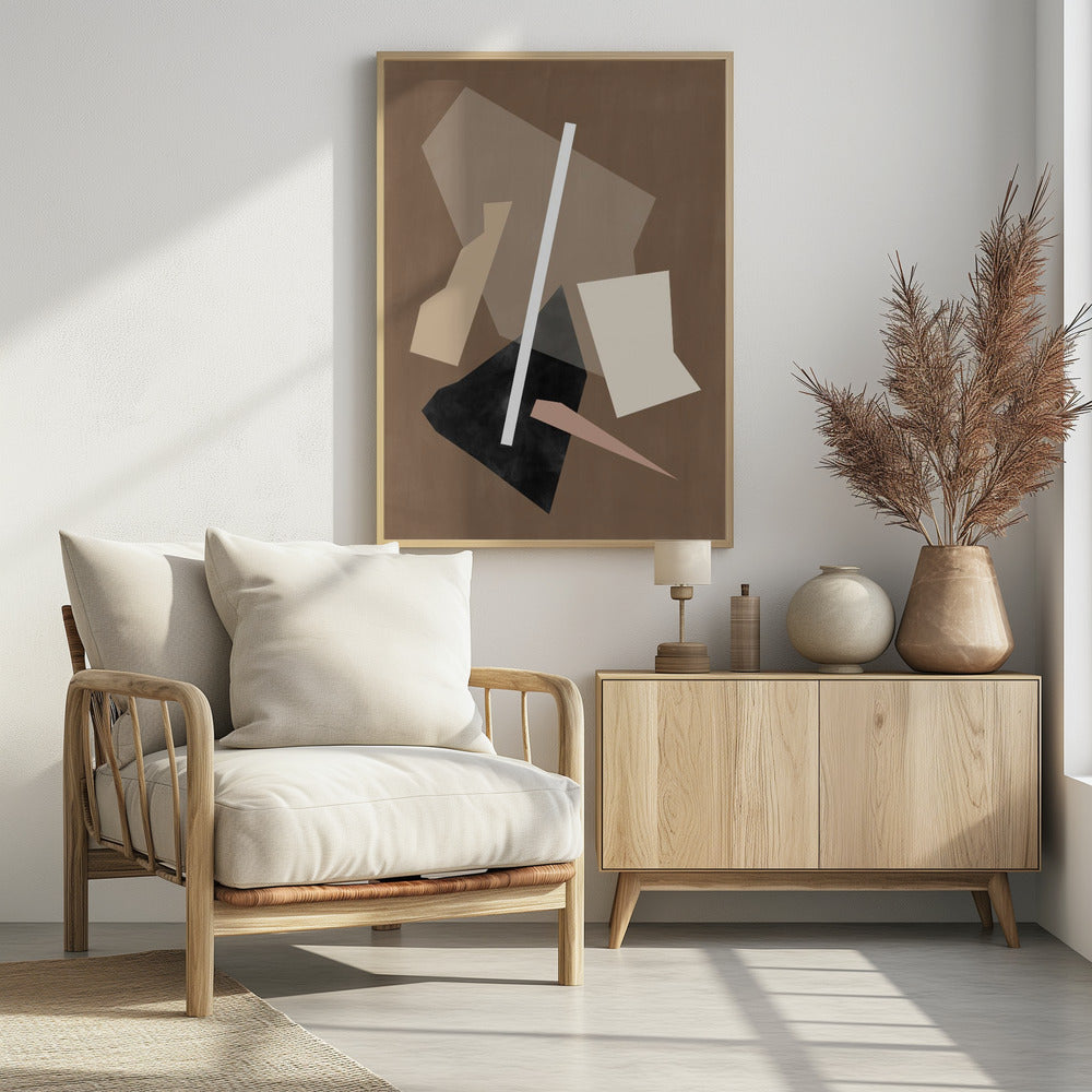 Braunes Papier schneidet Malerei | Poster