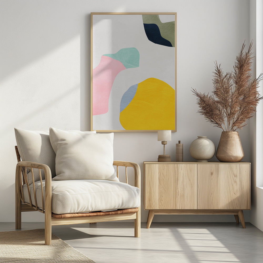 Pastellfarbene Minimalformen | Poster