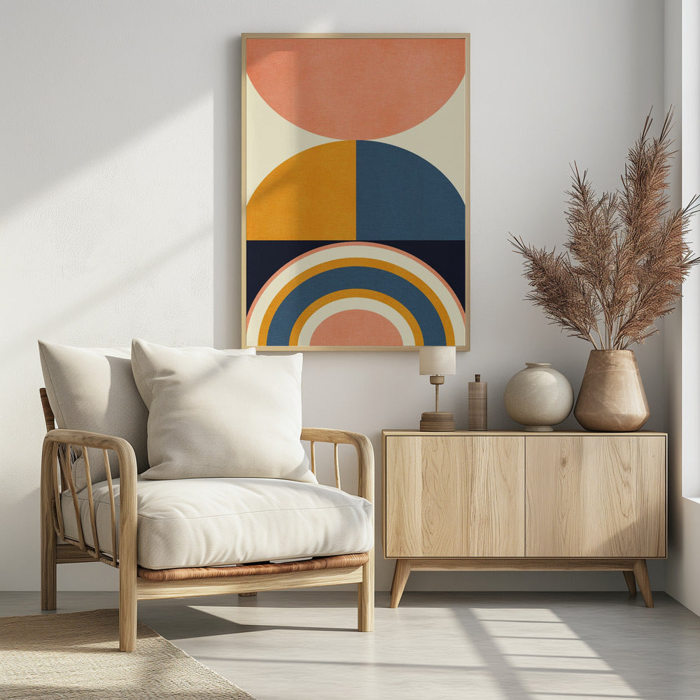 Regenbogen Plus Formen Blau Senf10 | Poster