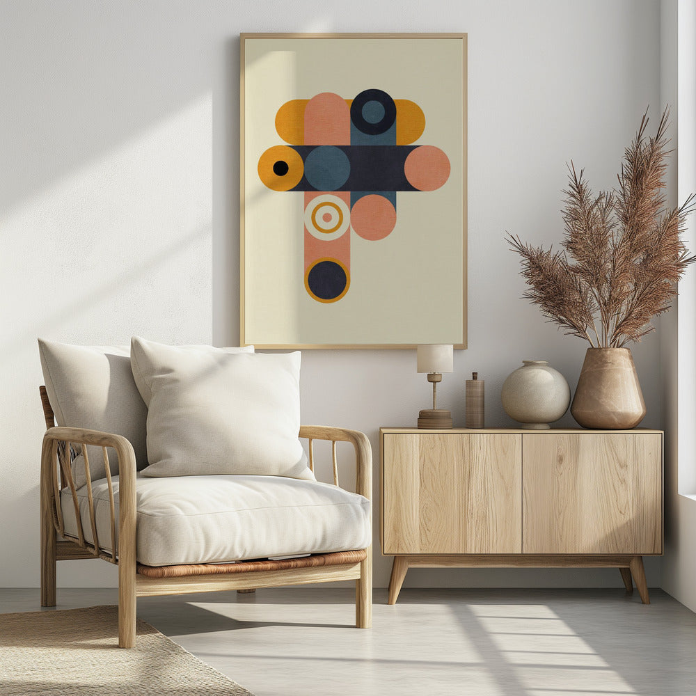 Regenbogen Plus Formen Blau Senf8 | Poster