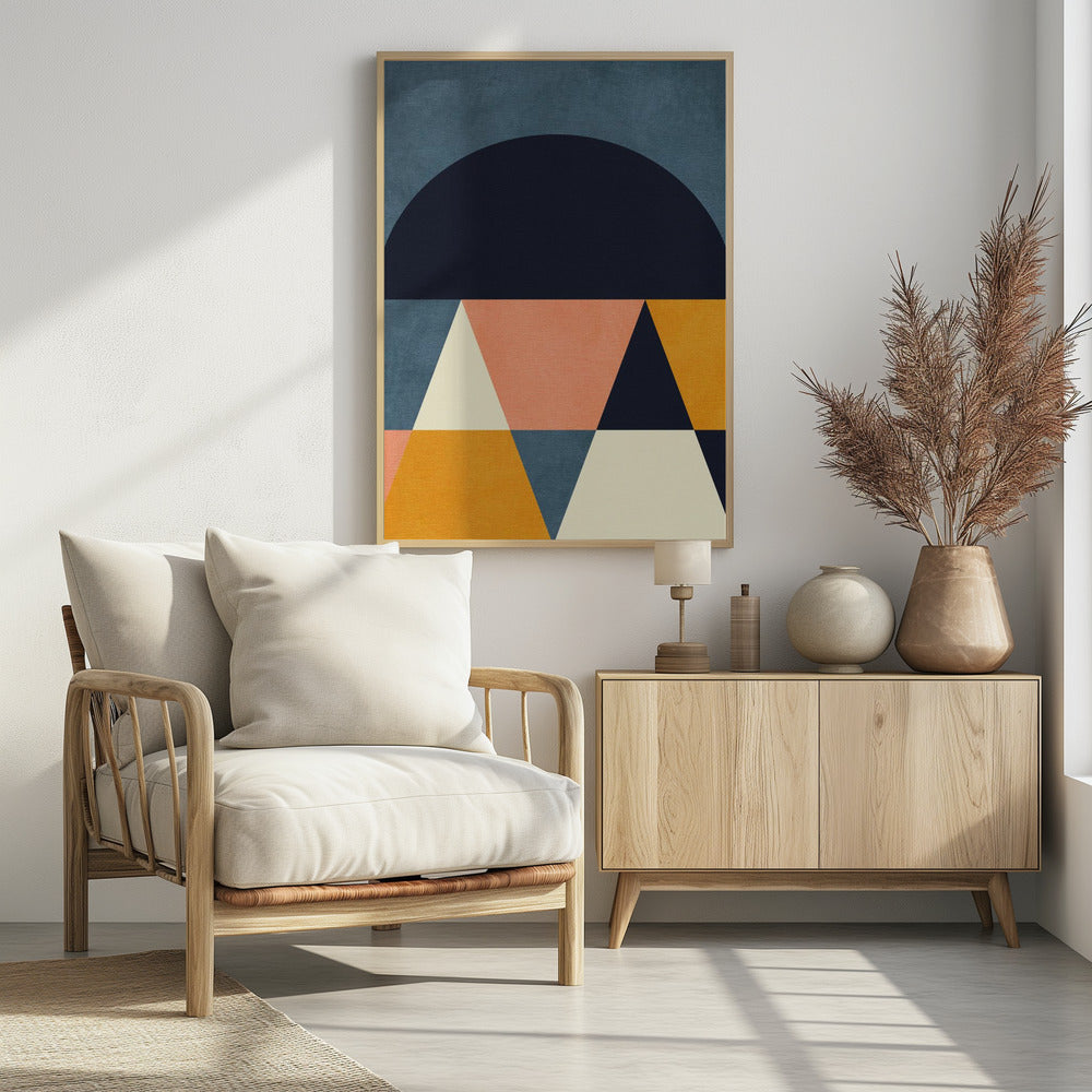 Regenbogen Plus Formen Blau Senf4 | Poster