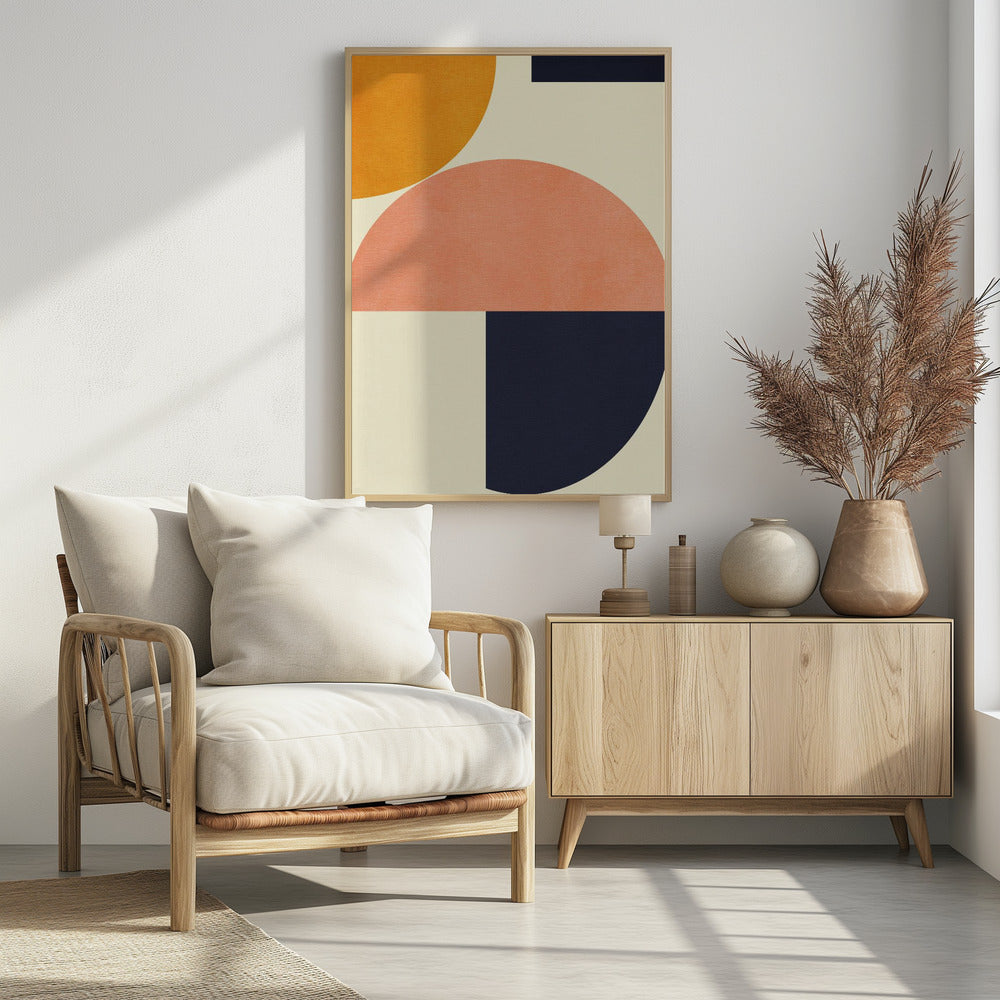 Regenbogen Plus Formen Blau Senf2 | Poster