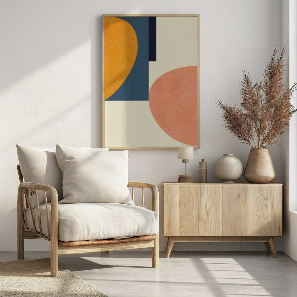 Regenbogen Plus Formen Blau Senf1 | Poster