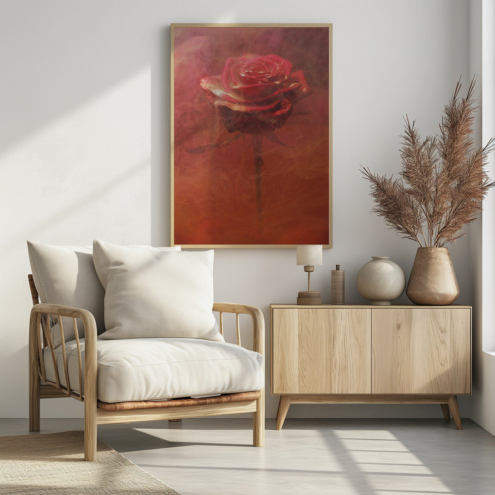 red rose and ink in water | Poster