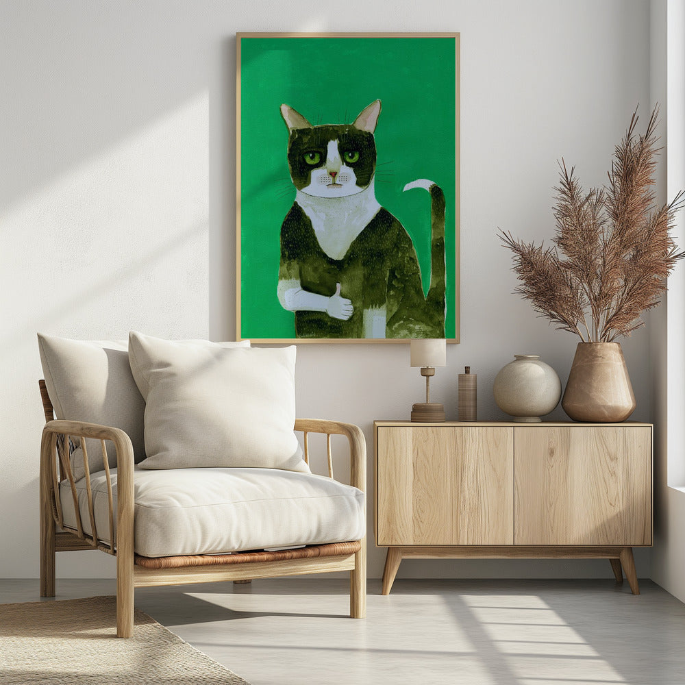 Smoking-Katze Daumen hoch | Poster