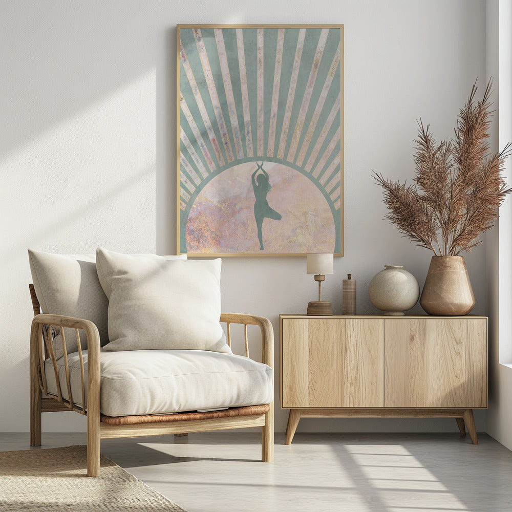 Yoga Boho Sonnenaufgang Grün 1 | Poster
