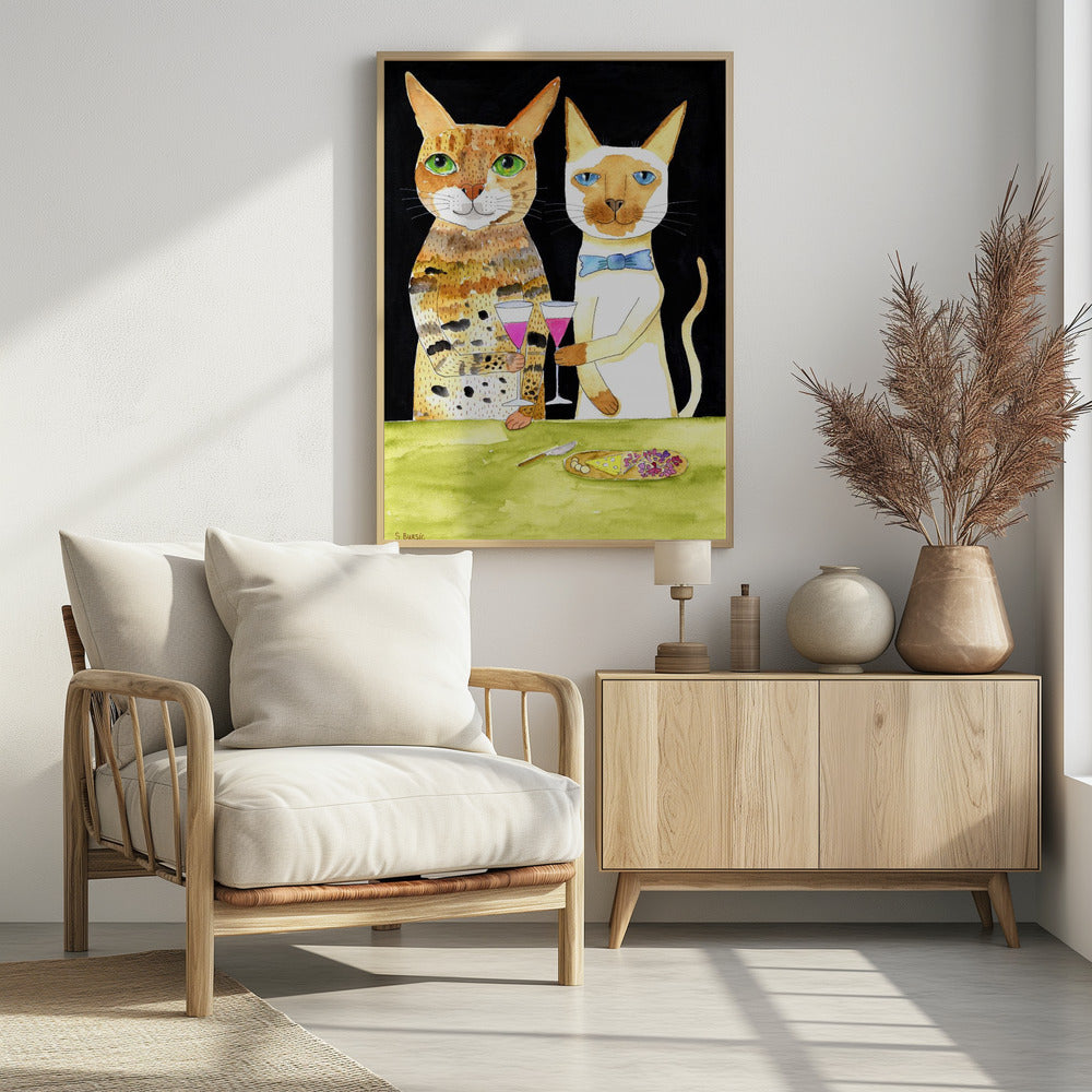 Katzen trinken beste Freunde | Poster