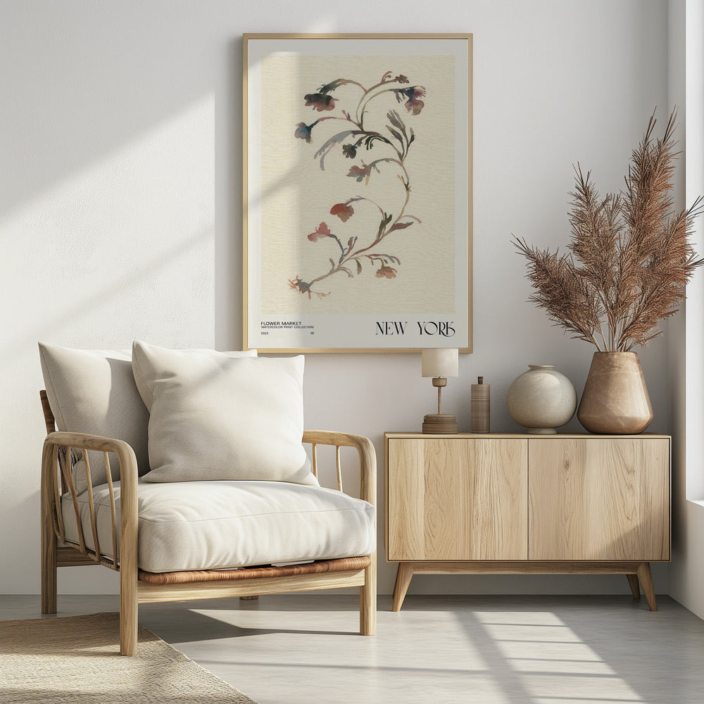 Aquarelldruck-Sammlung. Blumenmarkt – New York | Poster