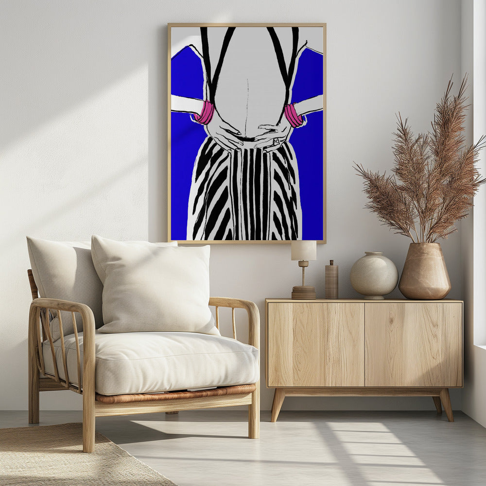 Kräftige Streifen, blauer Hintergrund | Poster