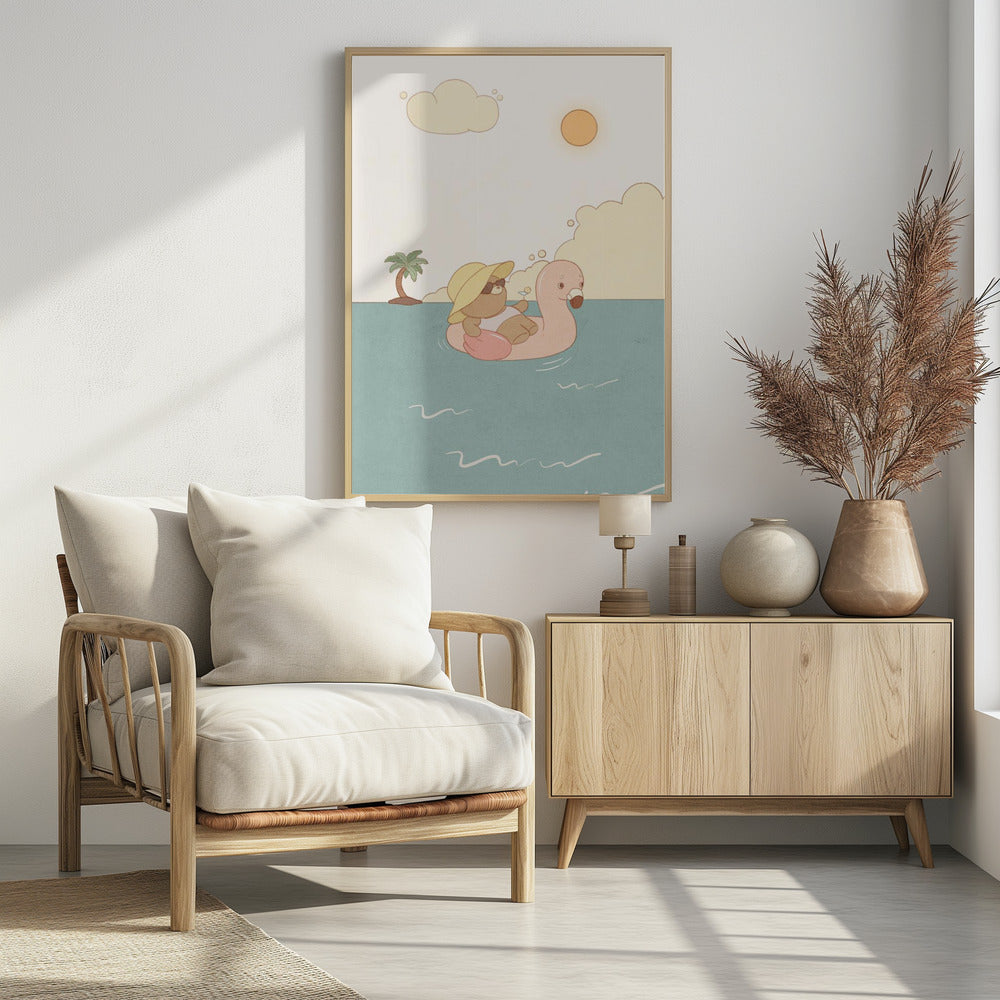 Bär am Sommerstrand | Poster