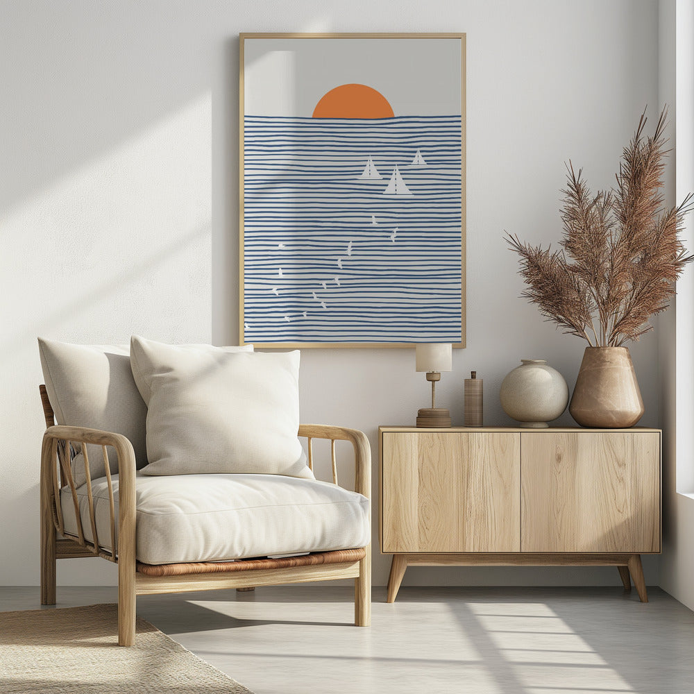 Three White Sails | Poster
