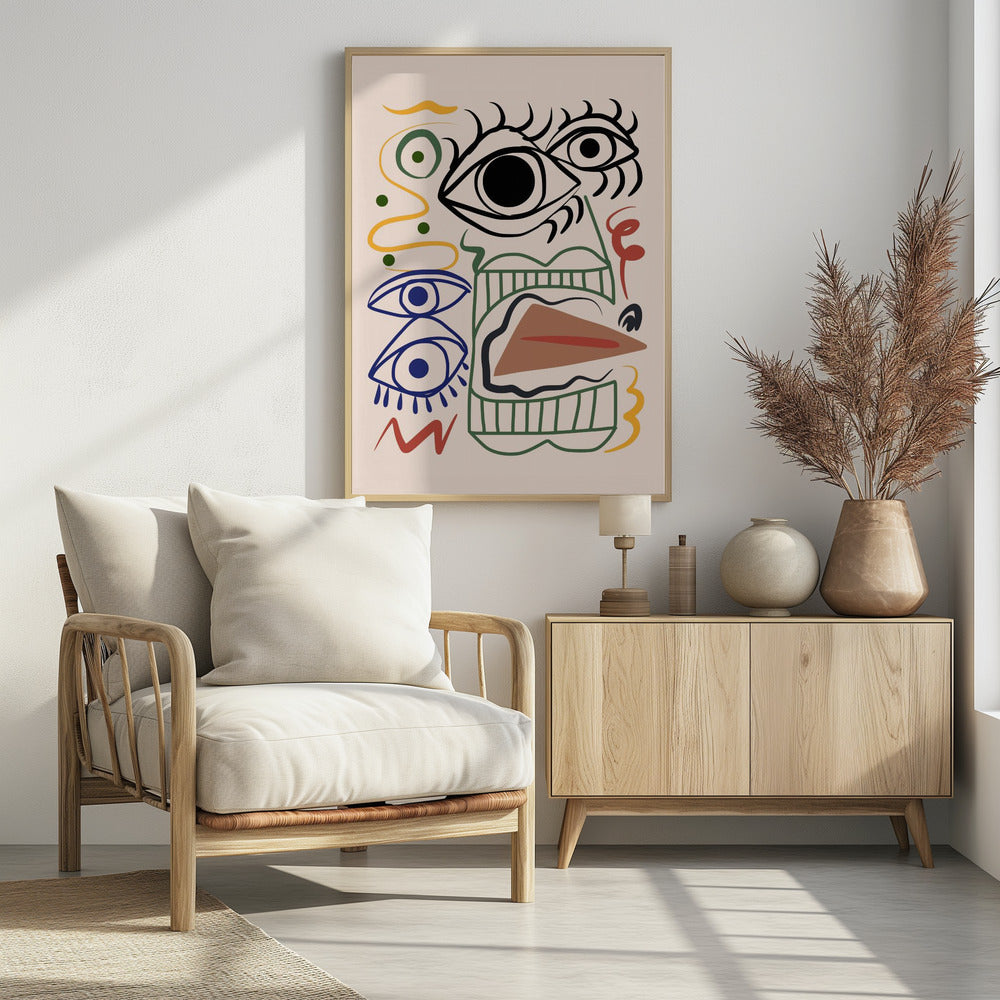 Line Art Bizarre Totem | Poster